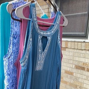 Blue off shoulder dress